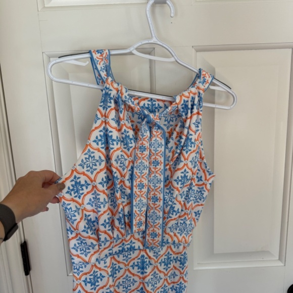 Gretchen Scott Jersey Bougie Dress East India Periwinkle Orange 33980 - Picture 10 of 16